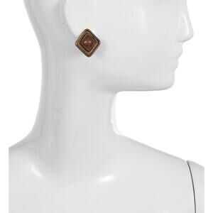 Chanel brass & cabochon earrings